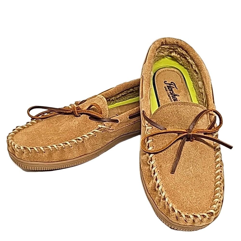 Florsheim Shoe Co Men's Cozzy Leather Moccasin House Slippers Size 8W